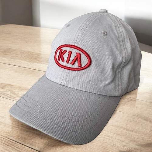Kia Mechanic Baseball Hat Cap KMMG Gray & Red Embroidered Adjustable Cotton OSFM