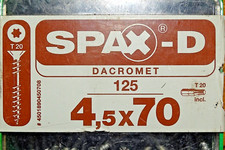 110no. SPAX-D DACROMET 125, 4.5 x 70 screws - decking fencing sheds, opened box