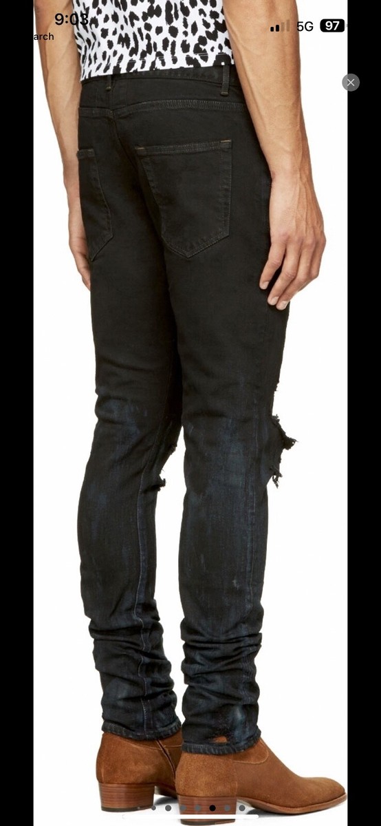 Saint Laurent Fall Winter 2016 oil stained D02 jeans sz 32 Hedi