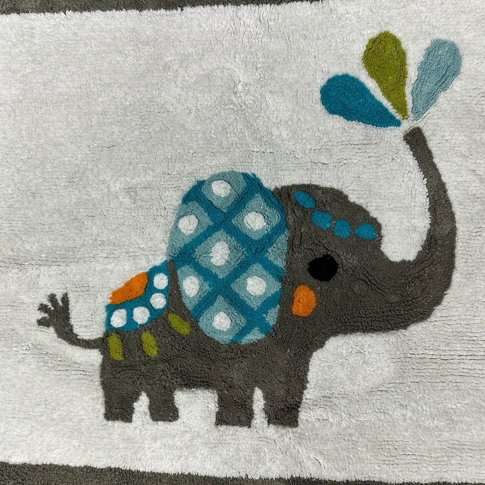 Sweet Jojo Designs Mod Elephant Accent Rug Bedroom Decor Hand Tuffed 36 x 30" - Image 3 of 4