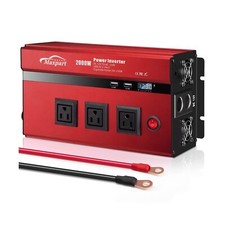 Maxpart 2000W Power Inverter 12v DC to 110v AC Converter with 3 AC Outlets, 2...