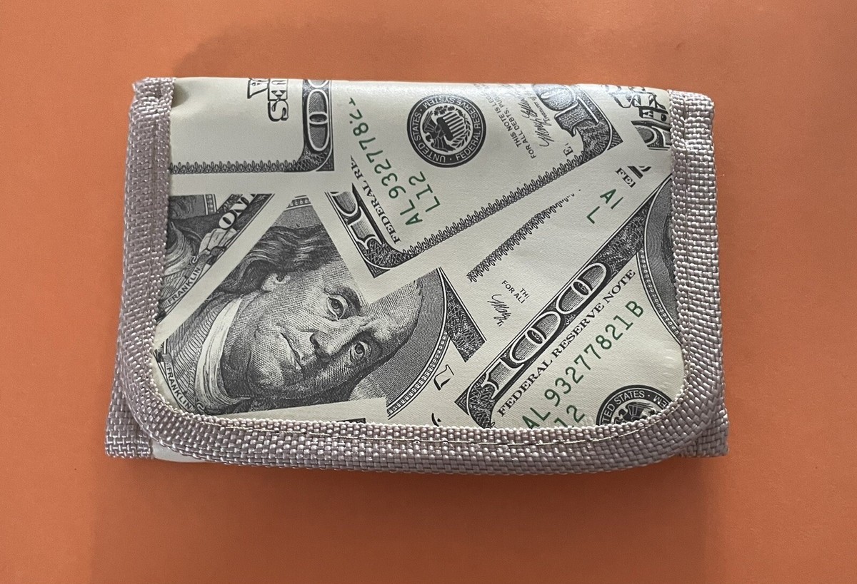 Hundred Dollar Bill Benjamins Money Cash Trifold Wallet Vintage