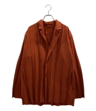 HOMME PLISSE ISSEY MIYAKE men's EDGE ENSEMBLE tailored jacket size 2 orange USED