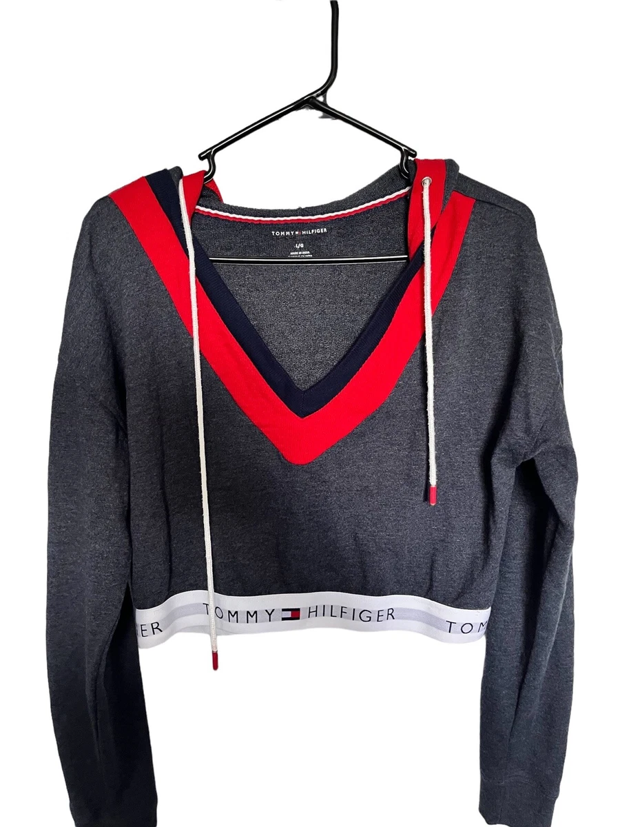 Tommy hilfiger top retro cropped hoodie