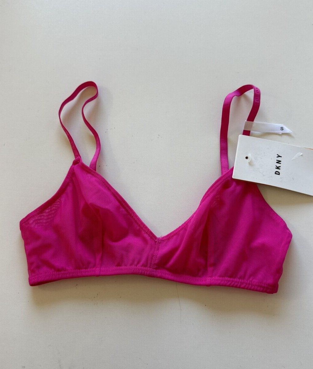DKNY Women's Logo Mesh Wire-Free Bralette DK4512