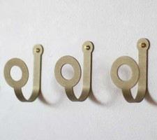 Set of 6, Solid Brass Artistic HOOKS, Wall Mount Hooks, DIY Hooks, Home D cor.