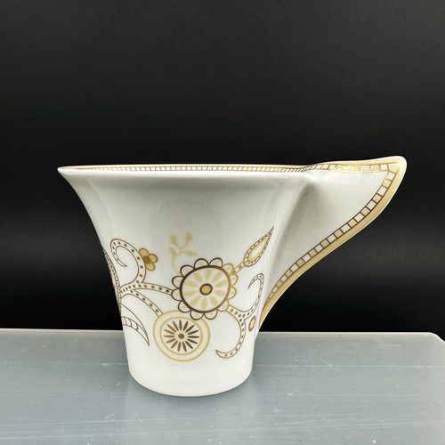 NEW Villeroy & Boch Samarah Bone China Gold Trim Coffee Cup Square Wave Saucer - Picture 18 of 21