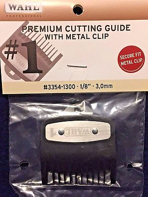 WAHL  # 1 ,1/8'' 3,MM  PREMIUM CUTTING GUIDE  NON SLIP METAL CLIP # 3354-1300
