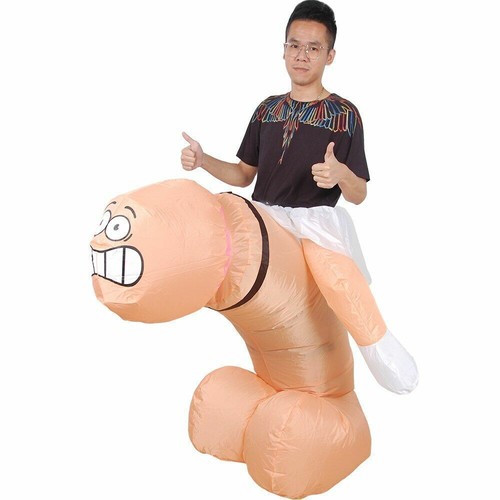 Pene Inflable Vestido Polla Disfraz Juegos con disfraces Conjunto para Fiesta de Gallina Regalo de Halloween - Imagen 6 de 9