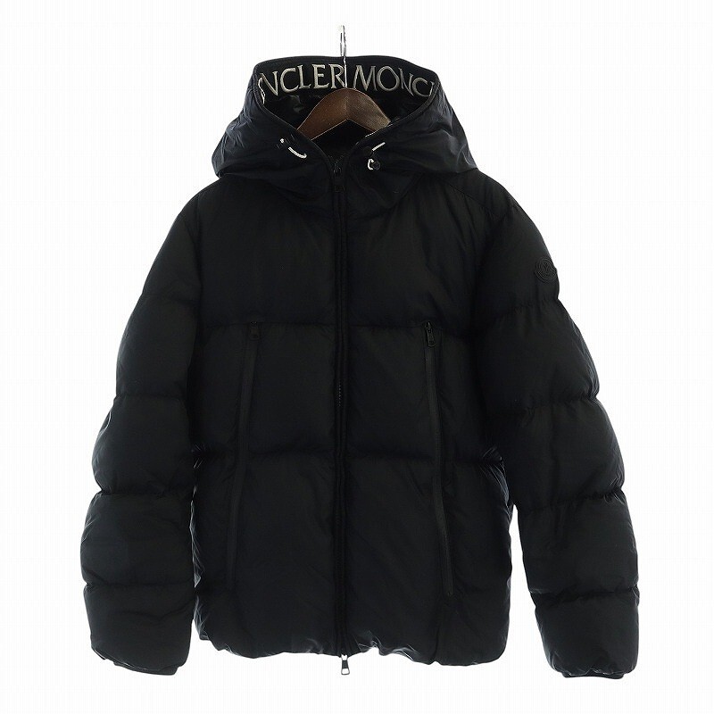 MONCLER CAMPEI ダウン アウター ボア ロゴ ナイロン 黒 MONCLER