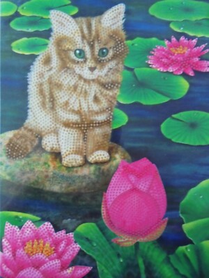 Craft Buddy Crystal Card Grußkarte Diamond Painting DIN A4 21 x 29cm Katzenmotiv