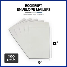 100 9x12 "EcoSwift" Brand Self-Seal Catalog Mailing Kraft Paper Envelope