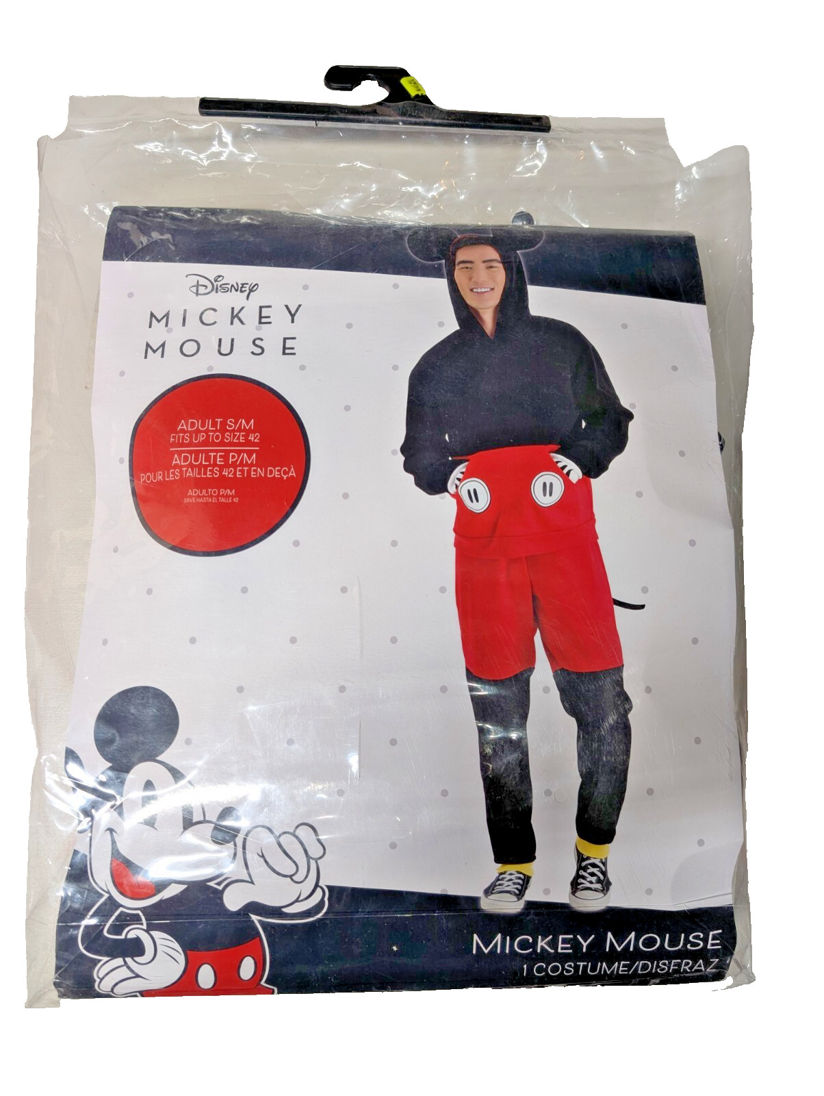 Disney MICKEY MOUSE Hombre Adulto S/M 3 Piezas Disfraz Halloween-¡NUEVO!