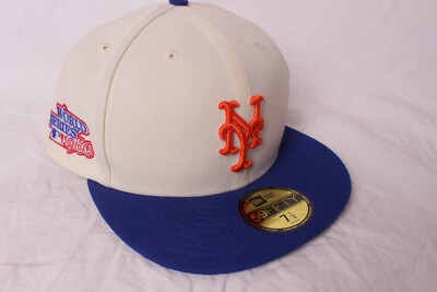 New Era Stone/Royal York Mets Retro 59FIFTY Fitted Hat - 7 1/2 World Series 1986