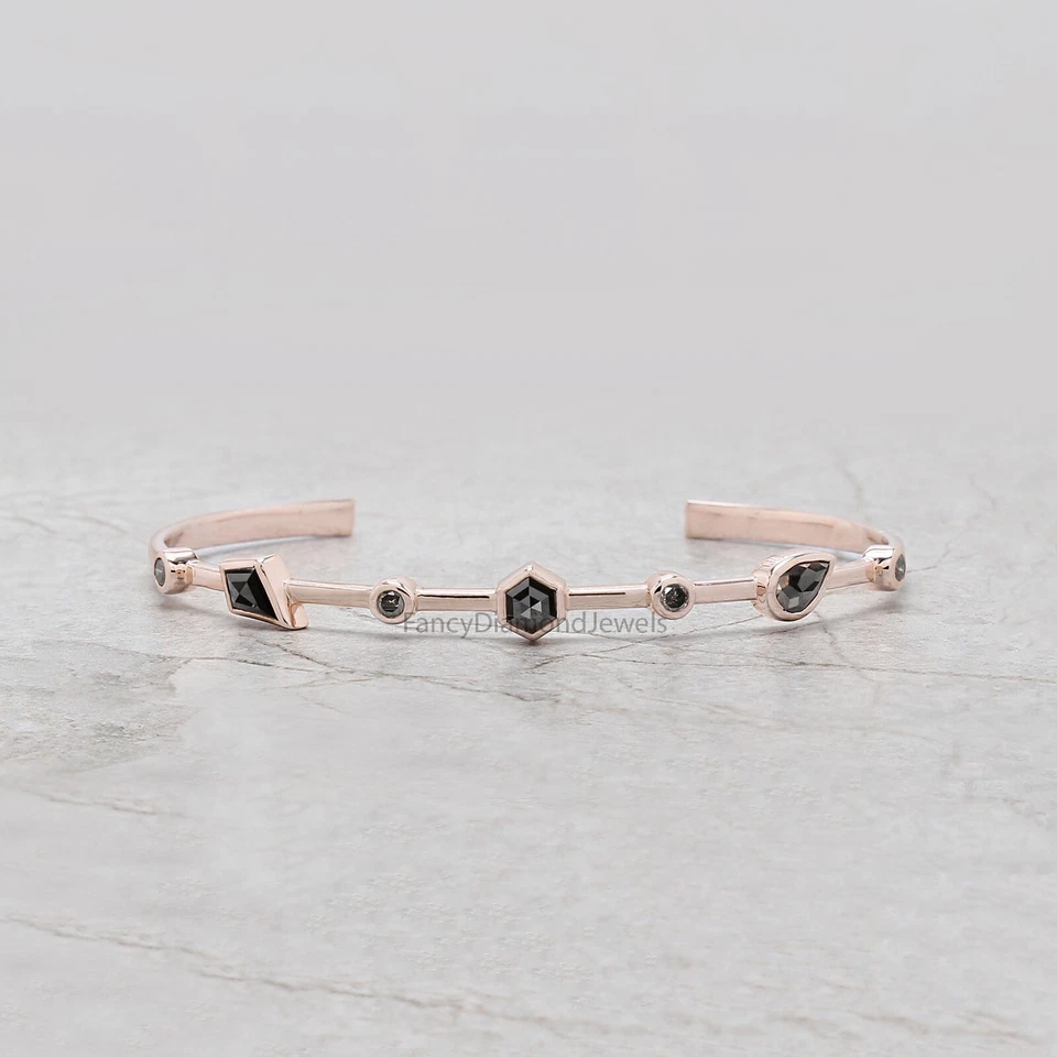 Brazalete de diamantes color negro mezcla regalo aniversario KDN2284 Foto 2 de 4