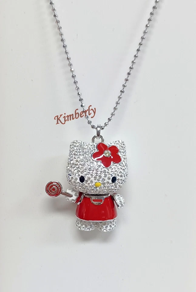 Swarovski Hello Kitty Lollipop Pendant 3D Moving Head/Arms/Feets Crystal 1120583 - Bild 3 von 4