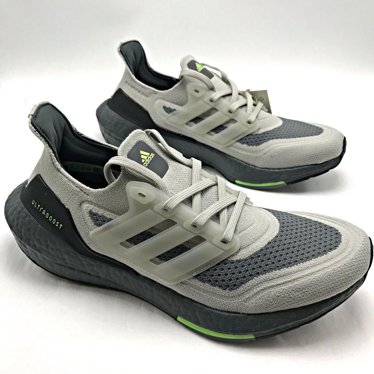 ADIDAS Ultra Boost 21 Metal Grey Signal Green S23875 Men s Running