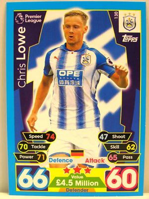 Match Attax 2017/18 Premier League - #130 Chris Lowe - Huddersfield Town