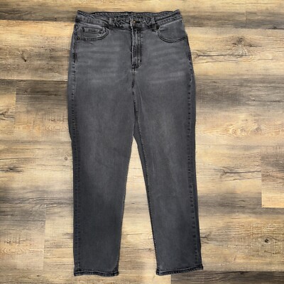 American Eagle Women's Hi-Rise Mom Black Jeans Sz 12 EUC