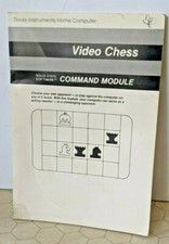 Video Chess Manual Texas Instruments Home Computer TI99-4A 1979 Manual Only