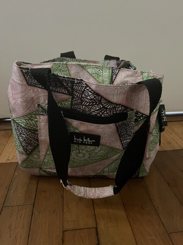 Nicole Miller New York - Lunch Bag -Tote Insulated Dual Handle Pink Green Black - Image 3 of 4