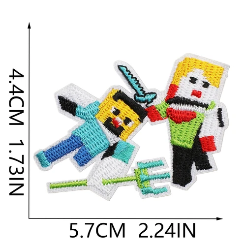12/16 Stück Minecraft Patches Mosaik Welt Stickerei Bügelbild Applikation Jacken Jeans - Bild 10 von 20