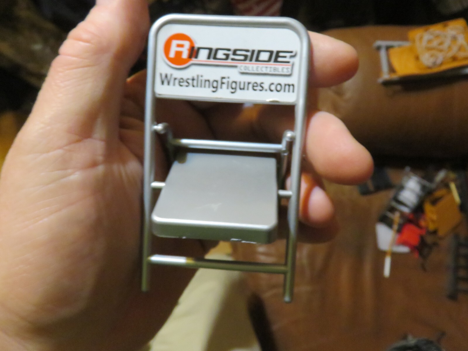 RINGSIDE COLLECTIBLES Silver FOLDING CHAIR WRESTLING WWE WWF Accessory