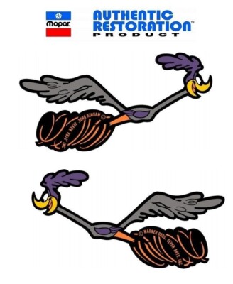 1969 1970 Road Runner Driver Passenger Side Running Bird Decals