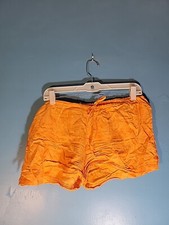 Womens Bright Orange Drawstring Lounge Shorts Size M/L