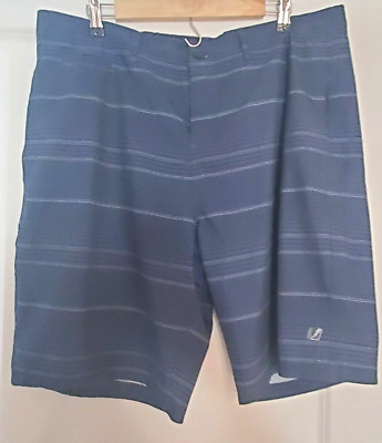 Amplify Mens XL Board Shorts Blue Checkered Striped Summer Comfort Casual