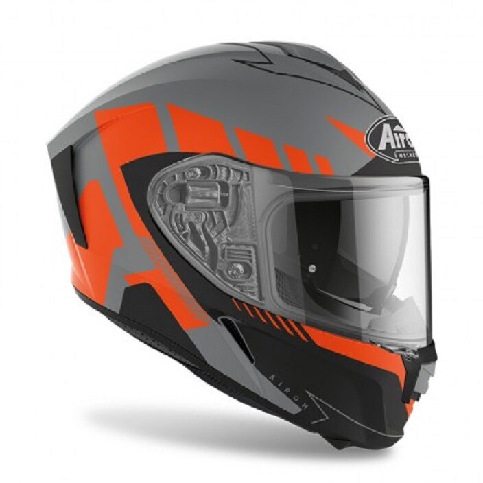 AIROH フルフェイスヘルメット グレー・オレンジ Airoh Spark Rise Full Face Motorcycle Helmet Grey Orange | eBay