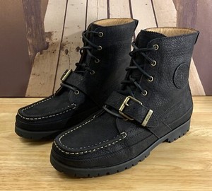 polo boots men's ranger black leather