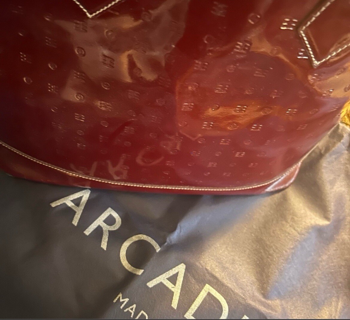 Arcadia Ruby Red Dome Style Extra Large Satchel/b… - image 5