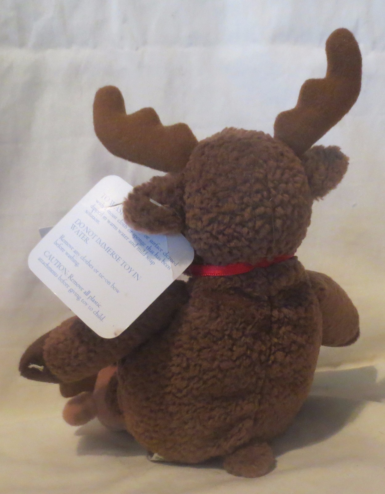 Glitterware Soft Dreams Plush Baby Reindeer Wearing Reindeer Slippers 8" Ratttle