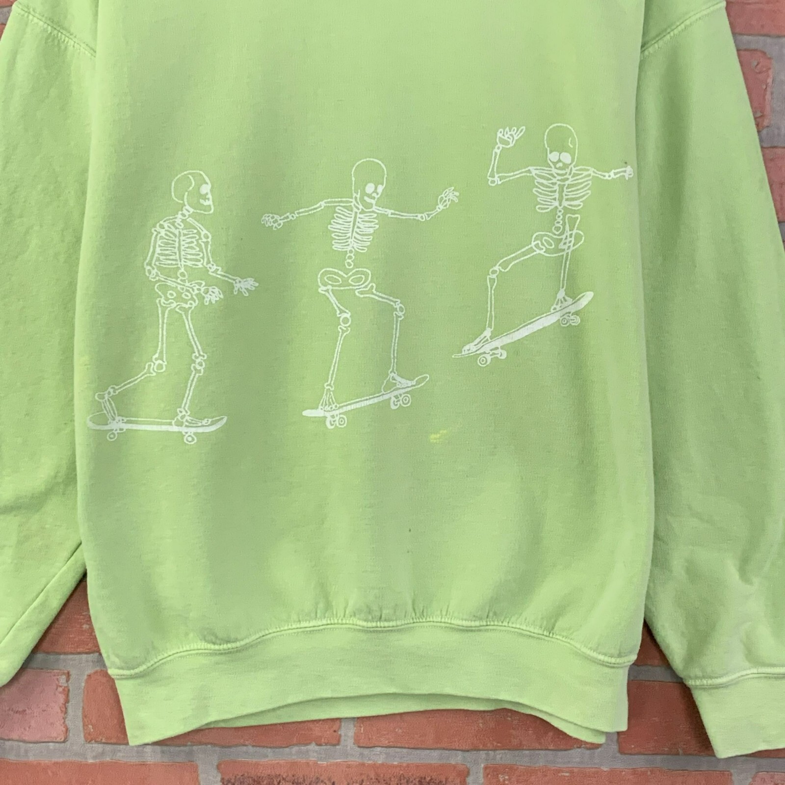 light green skeleton sweatshirt