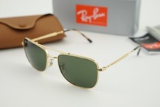 NIB Ray-Ban RB 3755 001/31 Arista Gold/Green 59-19-145 3N Aviator w/Case