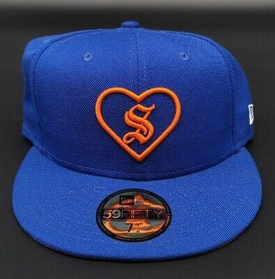 Supreme New Era Heart Royal Blue Orange Hat FW17 sz 7 1/2 | eBay