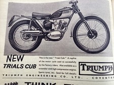 TRIUMPH TIGER CUB TRIALS DORMER DRILL PERIOD 62 MOTORCYCLE ADVERTISEMENT ARTICLE
