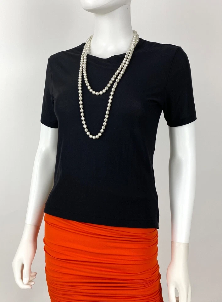 Yohji Yamamoto sz 2 全新 6 8 美国 42 44 IT M 黑色弹力上衣衬衫跑道正品 — 第 2/4 张图片