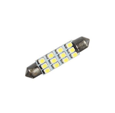 4PCS  42mm White Car Dome 12 3528-SMD LED Bulb Light Interior Festoon Lamp