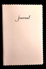 Lined Journal Notebook Taupe Neutral Scalloped Edge 5.5 x 8.5" approx