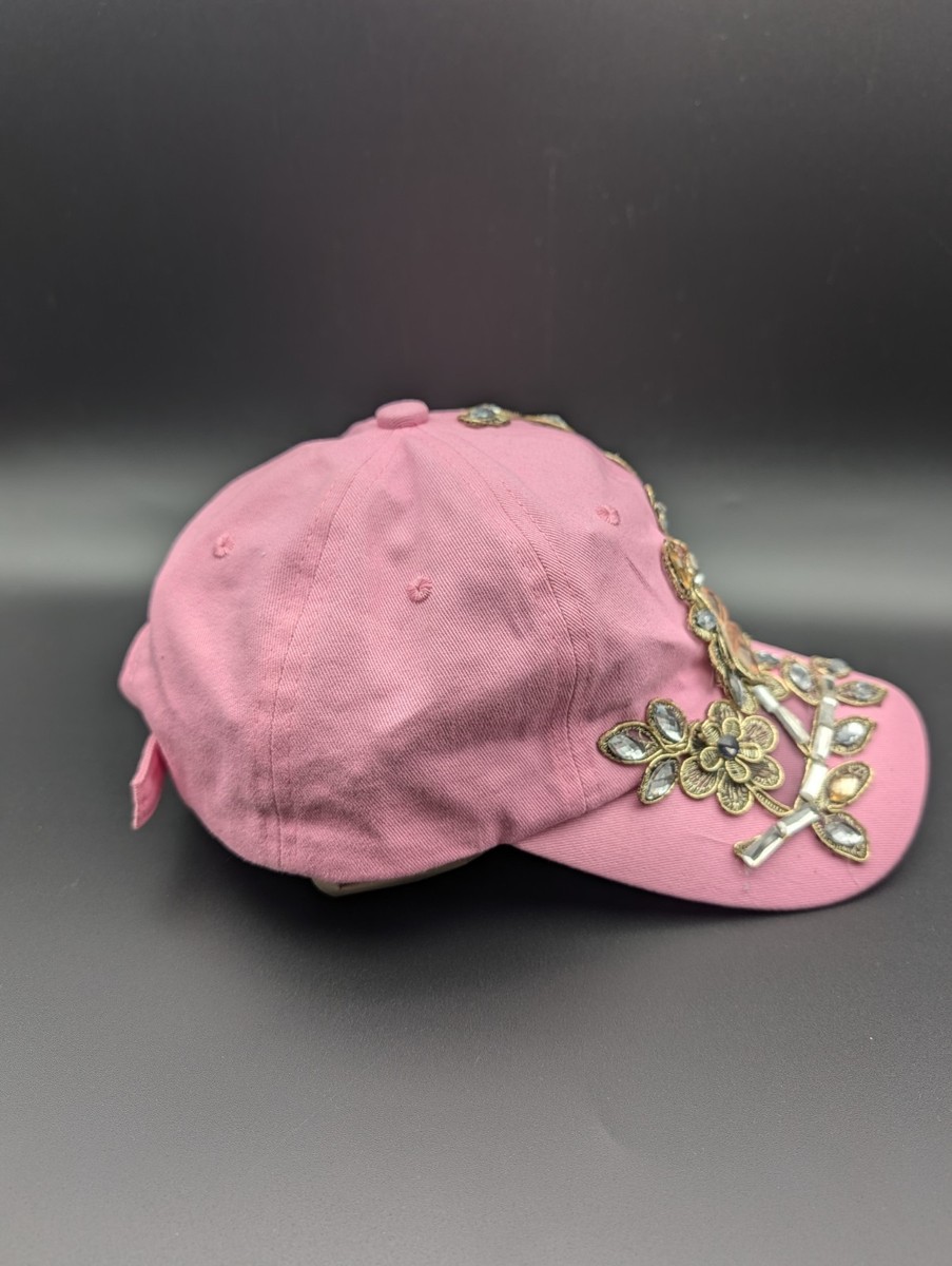 Pink ball cap rhinestone embellished baseball cap Strap Back  display picture 3