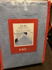 FAO Solid Blue Crib Sheet 100 Cotton Fits Standard American Crib Soft 52 X 28