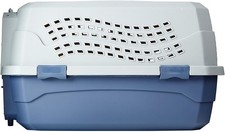 2-Door Top-Load Hard-Sided Dogs Cats Pet Travel Carrier Gray  Blue 22.8"L