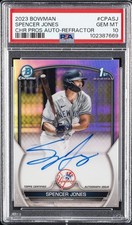 2023 BOWMAN CHROME PRSPCT AUTOS REFRACTOR SPENCER JONES 344/499 PSA 10 AUTO