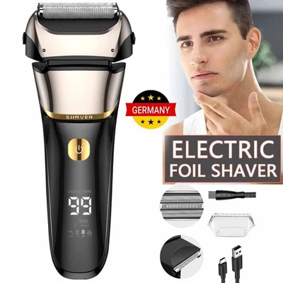 MARKENLOS Men Electric Shavers Waterproof Reciprocating Foil Razor Precision Beard Trimmer