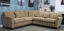 PARKER KNOLL DEVONSHIRE 3 PIECE CORNER SOFA, BASLOW CHECK GOLD FABRIC. RRP £3949