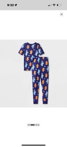 Juego de pijama de algodón azul ajustado de 2 piezas - azul 4 - Imagen 2 de 4