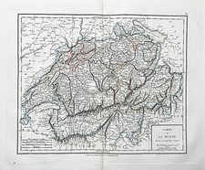 Schweiz Suisse Switzerland Svizzera carte map Karte Poirson Kupferstich 1816