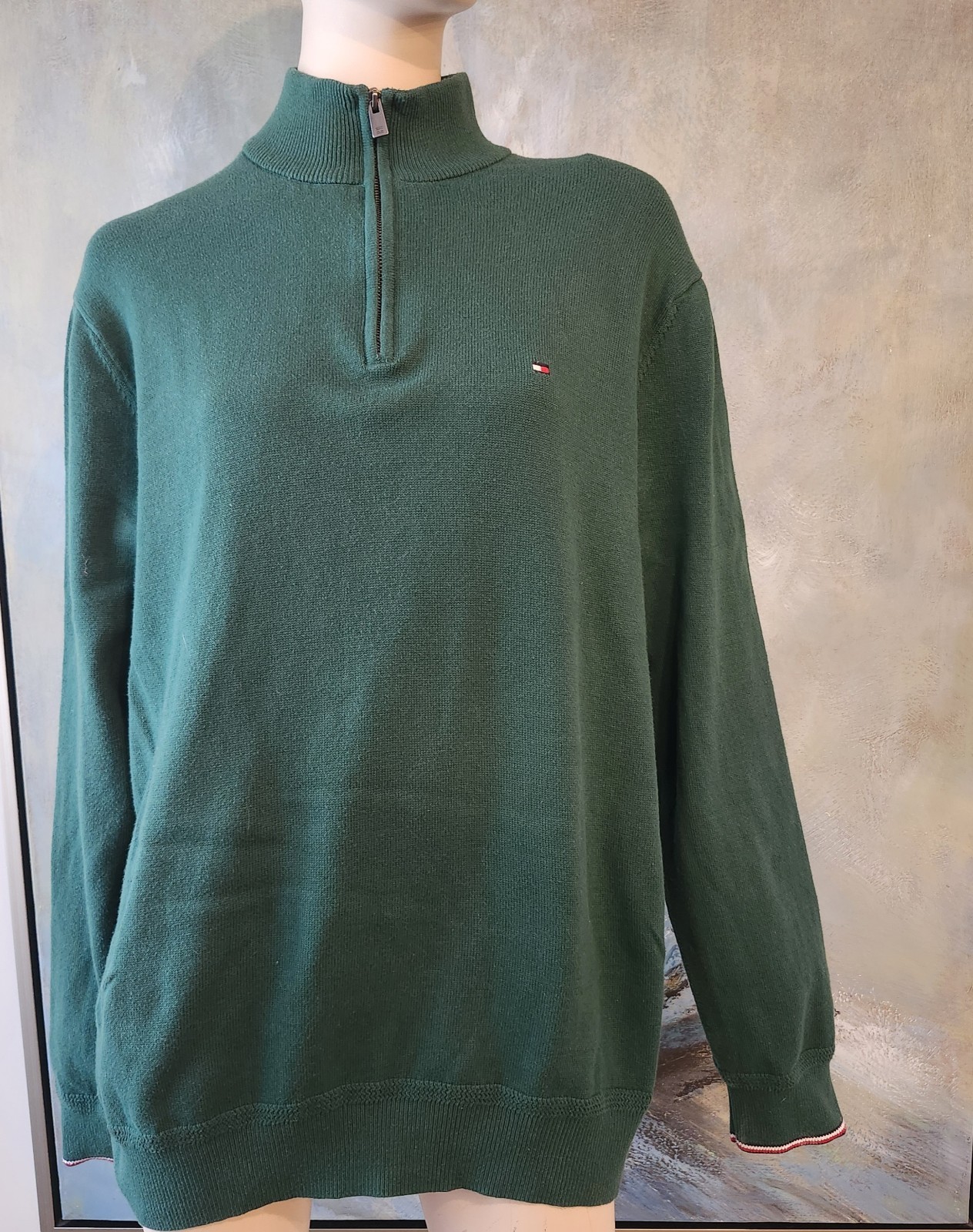 Tommy Hilfiger Men's Regular Fit Essential Solid Classic Quarter-Zip Sweater XXL